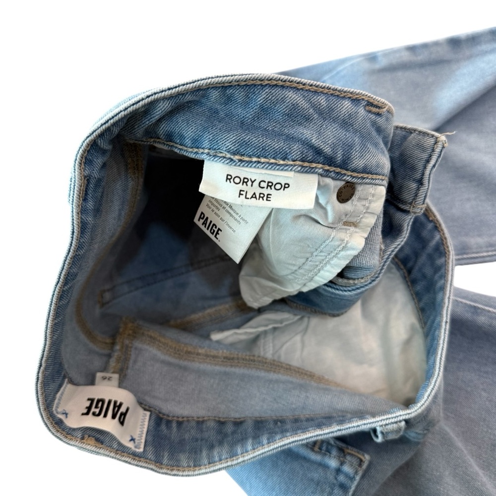 NWOT PAIGE Rory Crop Flare Raw Hem Jeans Size 26 - Picture 4 of 10
